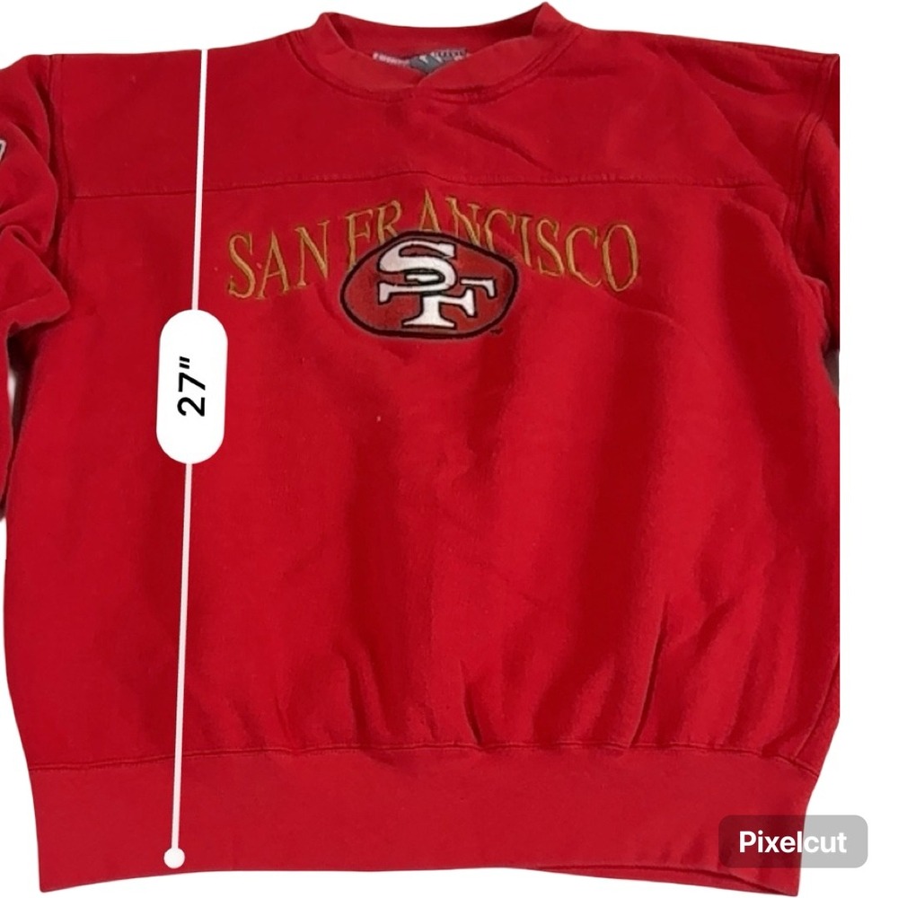 Vintage Lee Sport San Francisco 49ers Crewneck Sweatshirt Red Mens XL NFL 90s - Picture 6 of 9